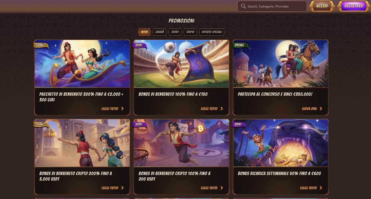 Promozioni di Alawin casino Pagina delle promozioni di Alawin casino con le offerte attive