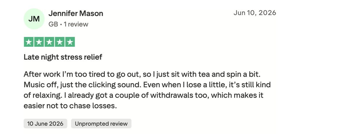 Recensione Trustpilot sull'esperienza di gioco su Alawin Recensione Trustpilot a cinque stelle sull'esperienza di gioco serale su Alawin casino